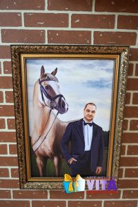 Портрет имитация живописи с конем