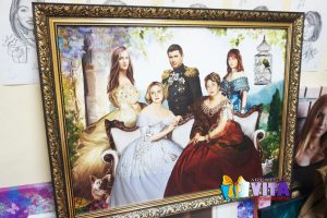 Портрет имитация живописи групповой портрет, семья